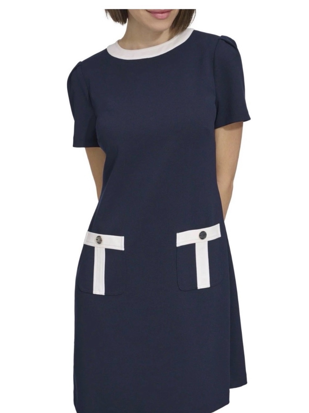 Tommy Hilfiger Navy Mini Dress with White Trim